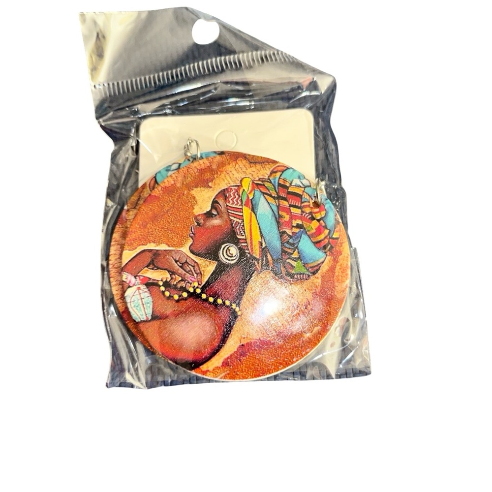 Colorful African Art Earrings- Handmade